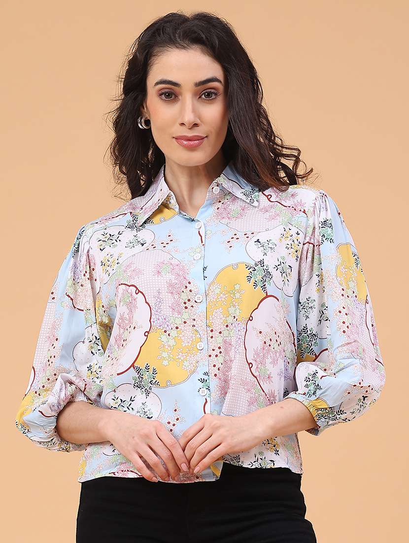 Women Printed Three Quarter Sleeves Regular Shirt - 22280681 -  Standard Image - 1