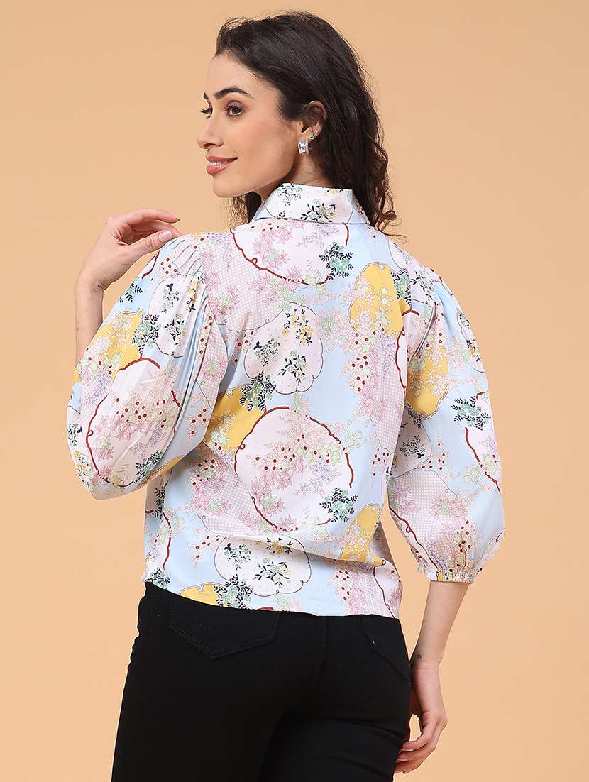 Women Printed Three Quarter Sleeves Regular Shirt - 22280681 -  Standard Image - 4
