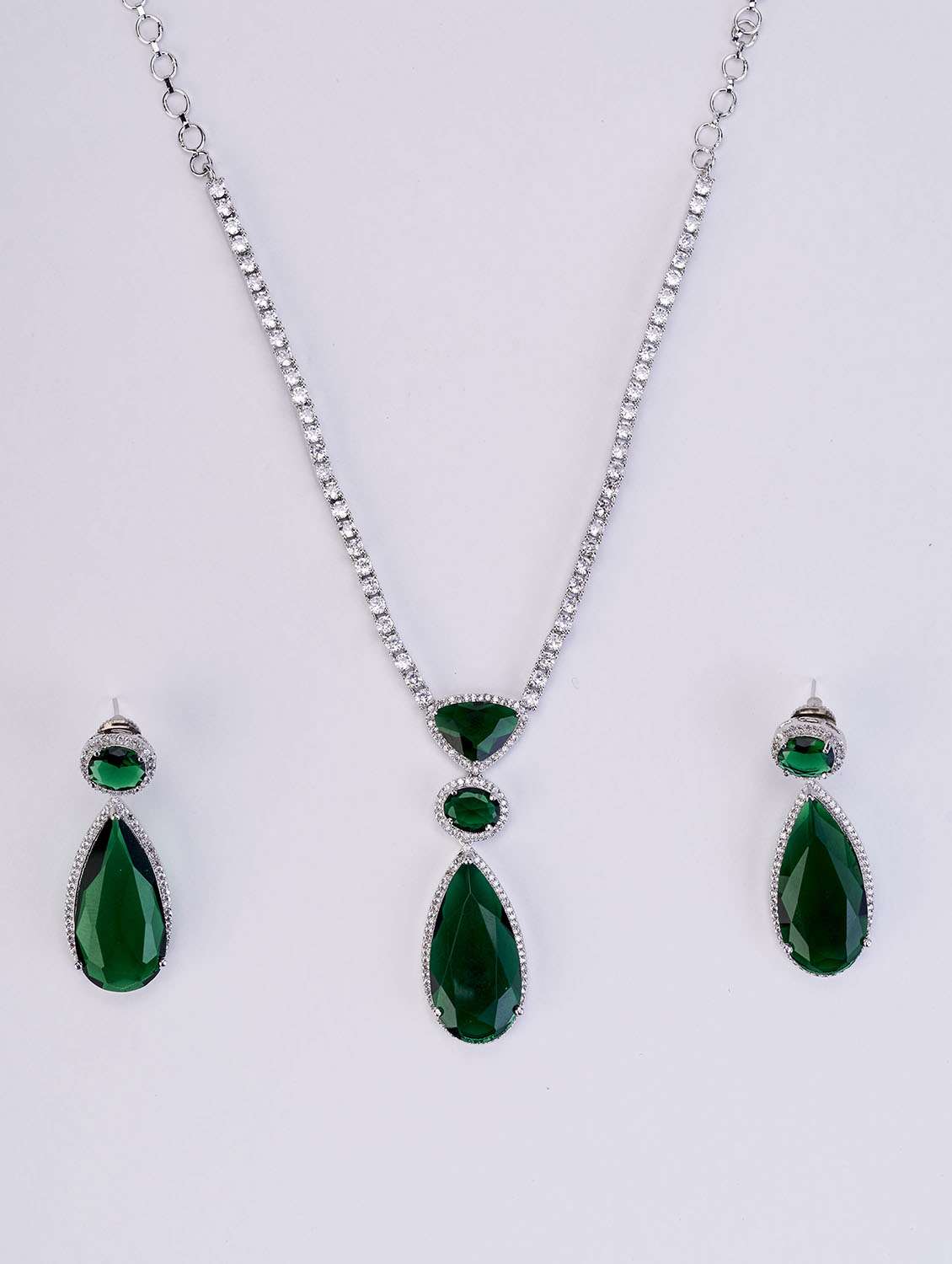 women sapphire necklace and earring set - 22280820 -  Standard Image - 1