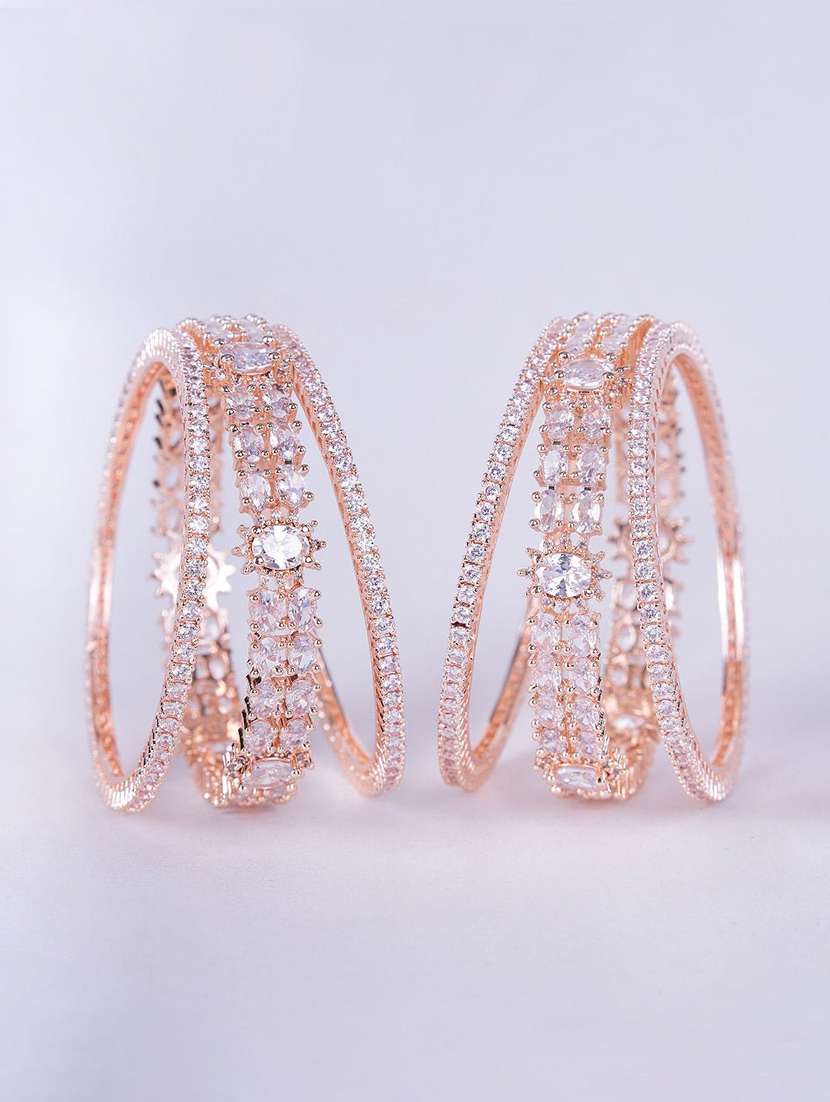 women stone studded brass bangle - 22280843 -  Standard Image - 1