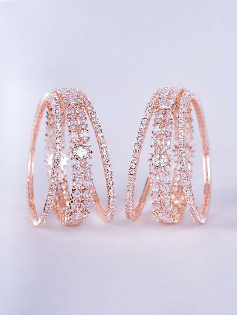 women stone studded brass bangle - 22280844 -  Standard Image - 1