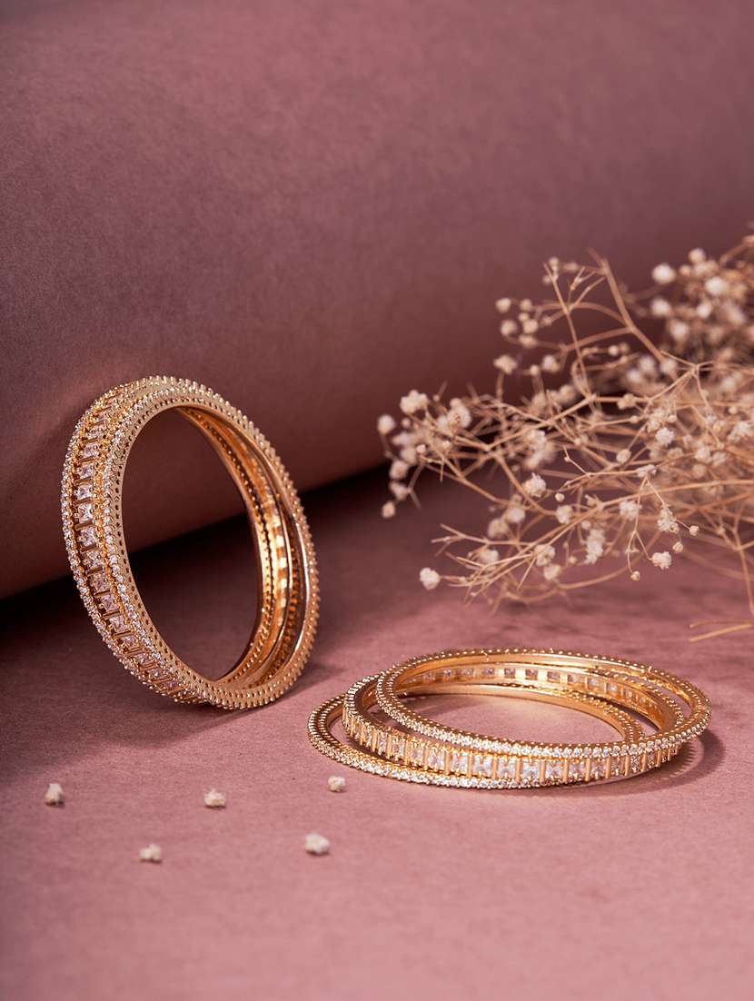  opal touch rhodium plated made of brass bangles