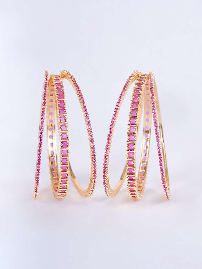  opal touch rhodium plated made of brass bangles - 22280855 -  Standard Image - 1