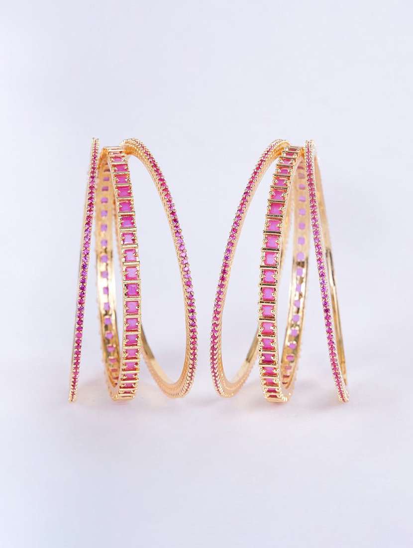  opal touch rhodium plated made of brass bangles - 22280857 -  Standard Image - 1