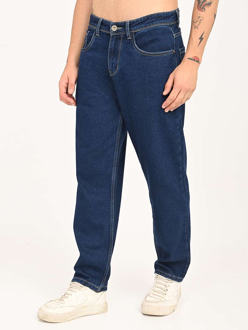 men plain mid rise relaxed fit jeans - 22280945 -  Standard Image - 1