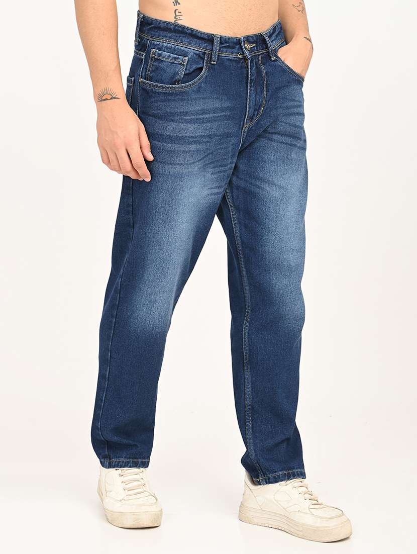men washed mid rise relaxed fit jeans - 22280950 -  Standard Image - 1