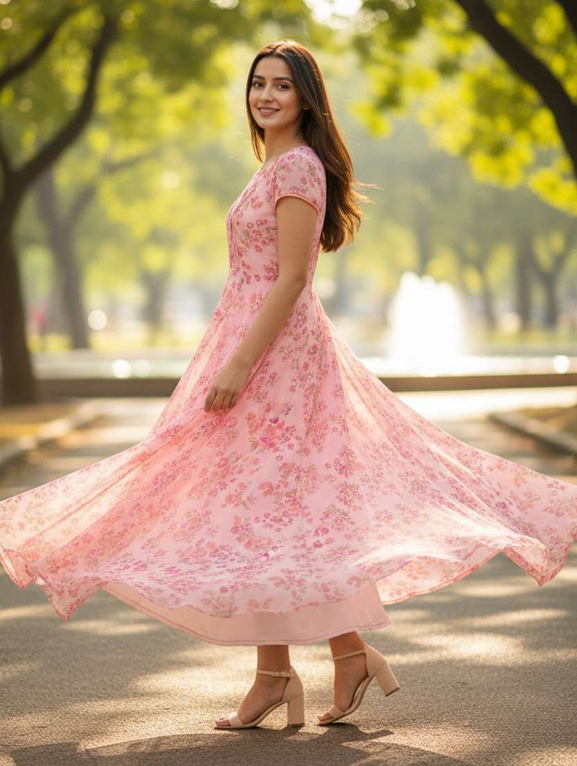 women floral print short sleeve fit & flare dress - 22280954 -  Standard Image - 6