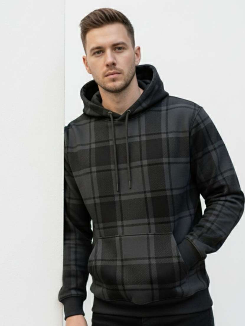 men checkered long sleeve regular fit sweatshirt - 22280965 -  Standard Image - 1