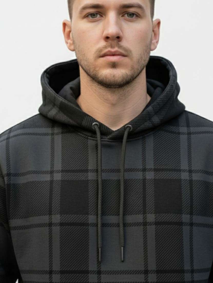 men checkered long sleeve regular fit sweatshirt - 22280965 -  Standard Image - 4