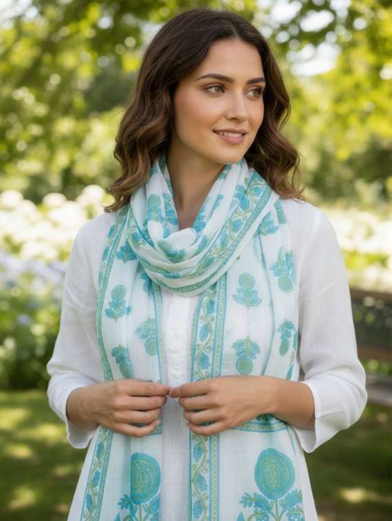 women floral printed dupatta - 22280984 -  Standard Image - 1