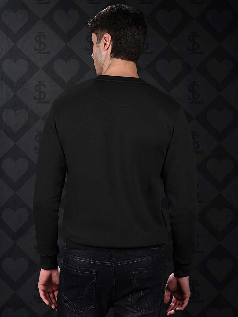 men solid crew neck long sleeve sweatshirt - 22281007 -  Standard Image - 1