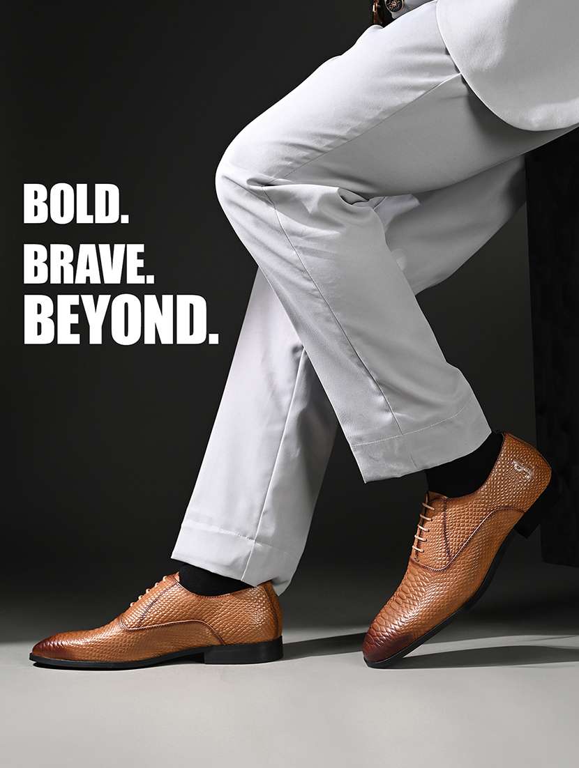 men textured lace-up derbies - 22281041 -  Standard Image - 1