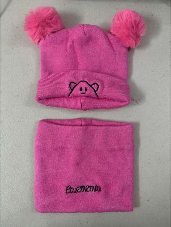 kids woolen cap with neck scarf set - 22281140 -  Standard Image - 4