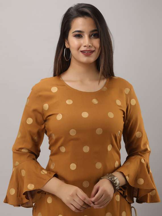 women foil printed bell sleeve kurta sharara set - 22281164 -  Standard Image - 4