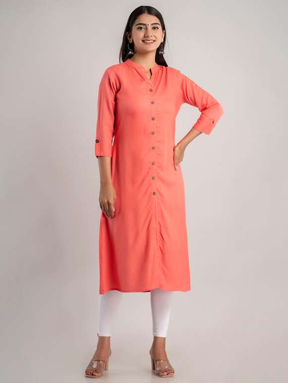 women three quarter sleeve a-line kurta