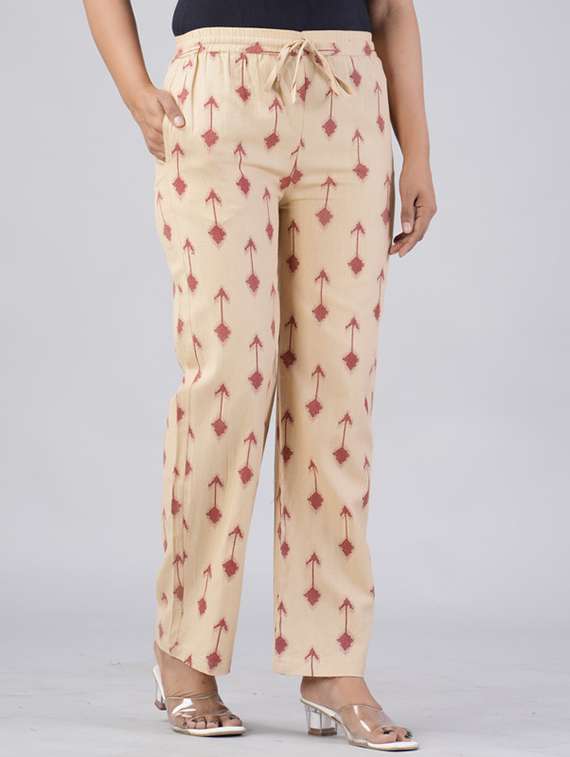 women printed mid rise straight palazzo - 22281193 -  Standard Image - 1