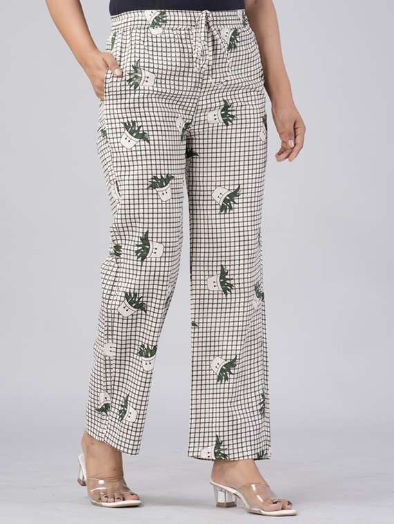 women printed mid rise straight palazzo - 22281194 -  Standard Image - 1