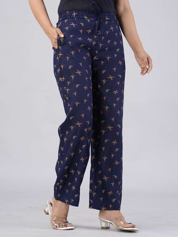 women printed mid rise straight palazzo - 22281195 -  Standard Image - 1