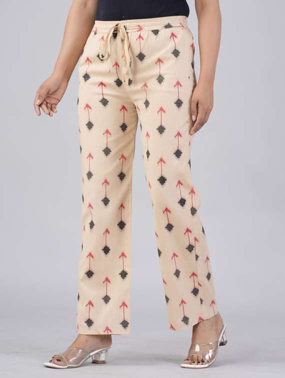 women printed mid rise straight palazzo - 22281196 -  Standard Image - 1