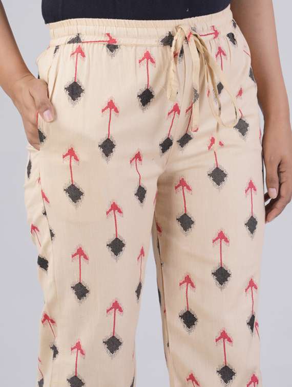 women printed mid rise straight palazzo - 22281196 -  Standard Image - 4