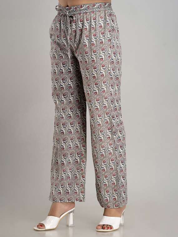 women printed mid rise straight palazzo - 22281197 -  Standard Image - 1