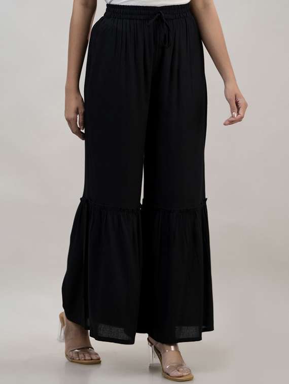 women solid mid rise sharara - 22281198 -  Standard Image - 1