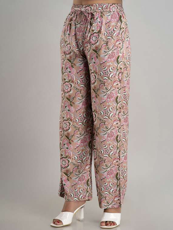 women printed mid rise straight palazzo - 22281199 -  Standard Image - 1