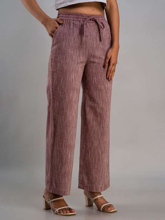 women solid mid rise straight palazzo - 22281205 -  Standard Image - 1