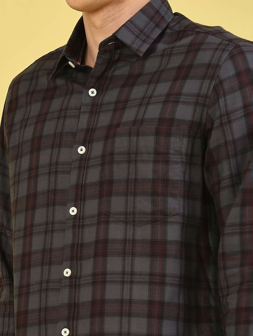 Men Checkered Long Sleeve Regular Fit Casual Shirt - 22281225 -  Standard Image - 1