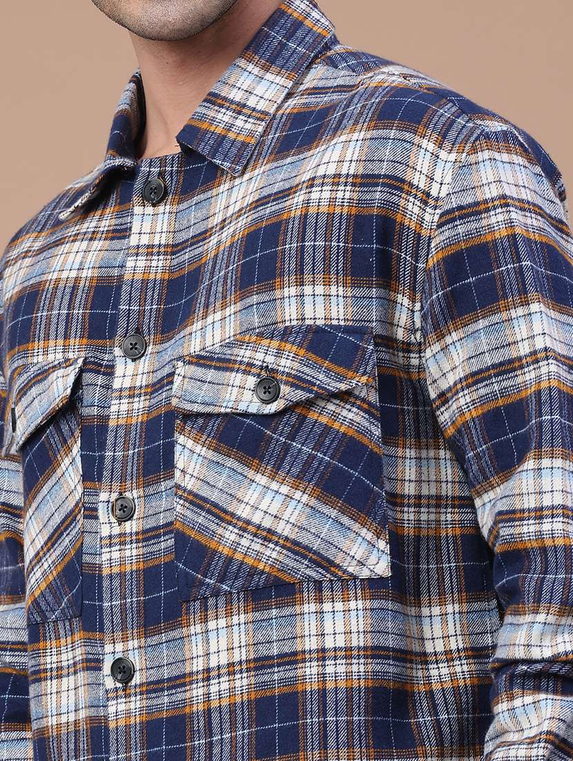 Men Checkered Long Sleeve Regular Fit Shacket - 22281257 -  Standard Image - 4