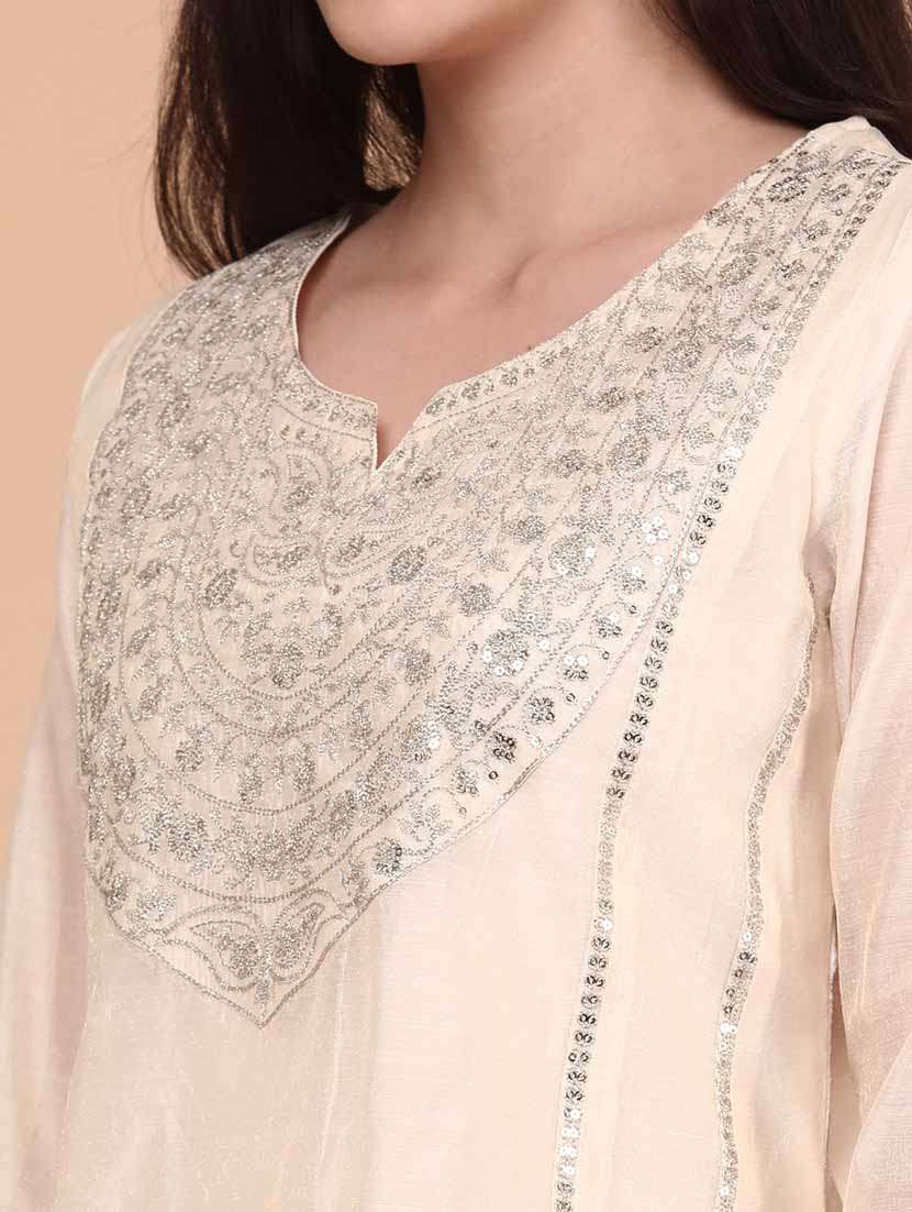 women beige kurta pant set - 22281281 -  Standard Image - 1