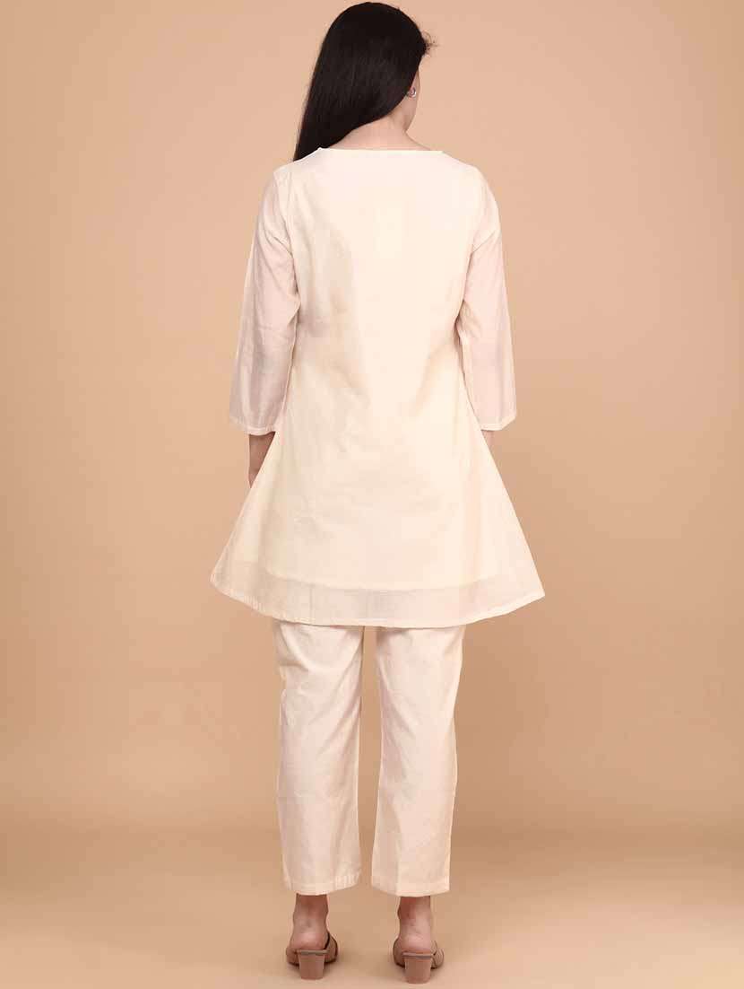 women beige kurta pant set - 22281281 -  Standard Image - 4