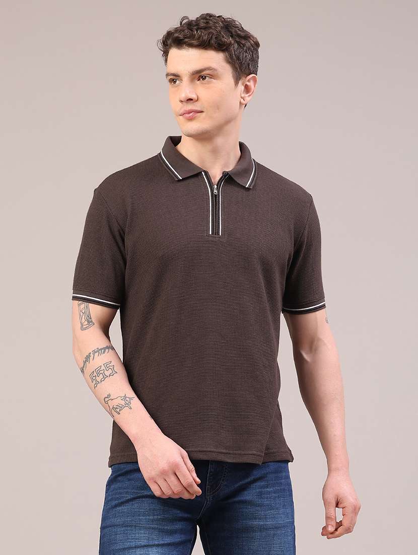 men self design short sleeve regular fit polo t-shirt - 22281651 -  Standard Image - 1
