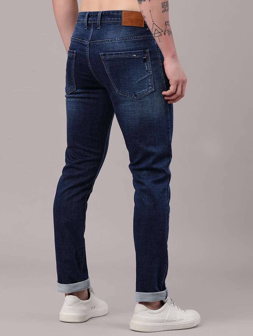 men washed mid rise slim fit jeans - 22281656 -  Standard Image - 4