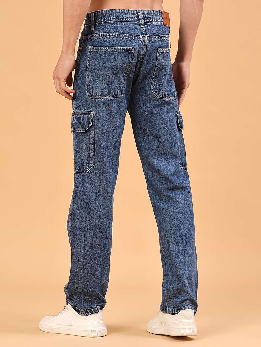 men solid mid rise regular fit cargo  - 22281670 -  Standard Image - 4