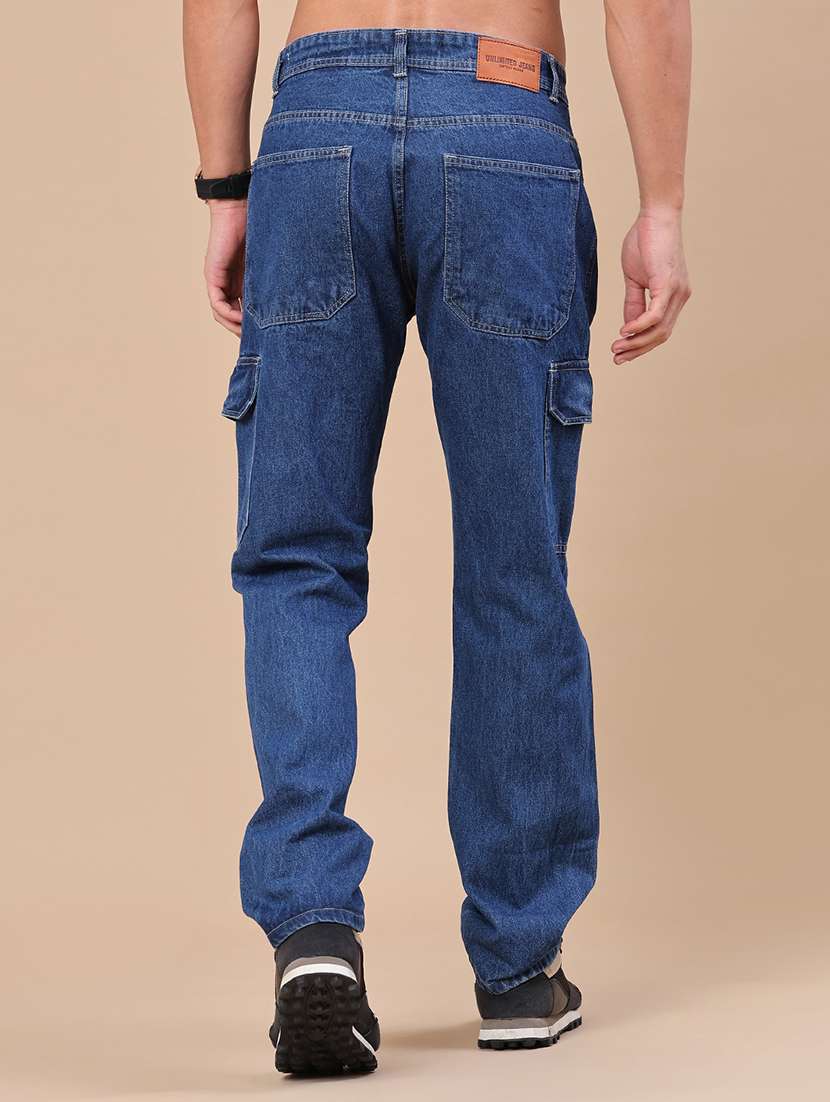 men washed mid rise cargo jeans - 22281671 -  Standard Image - 4