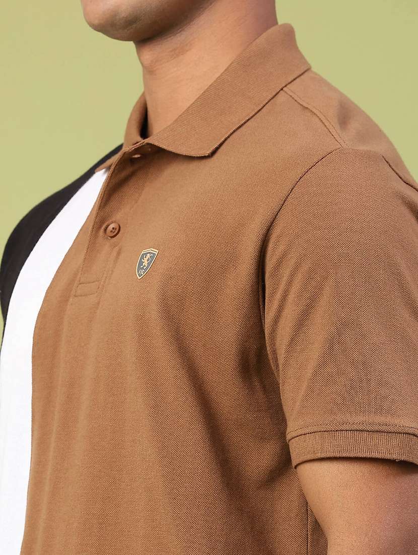 men color block short sleeve regular fit polo t-shirt - 22281678 -  Standard Image - 1