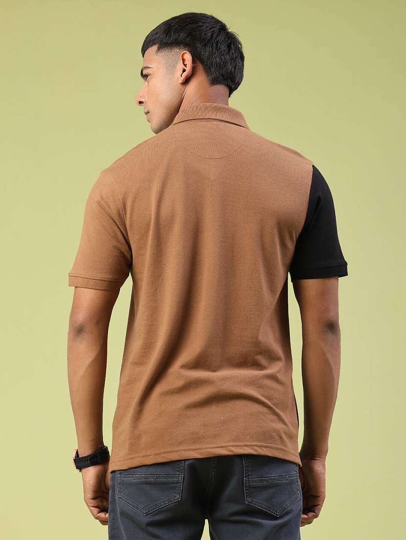 men color block short sleeve regular fit polo t-shirt - 22281678 -  Standard Image - 4