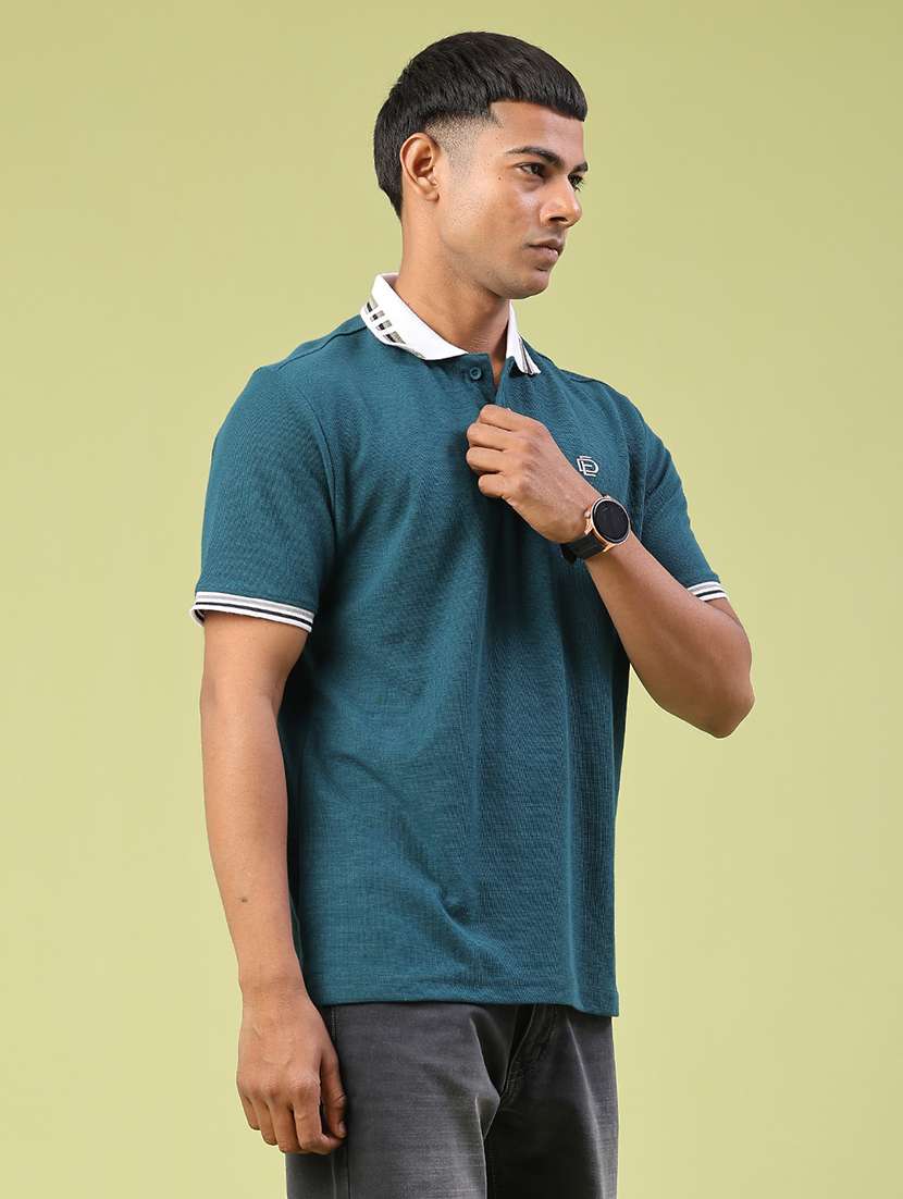 men self design short sleeve regular fit polo t-shirt - 22281681 -  Standard Image - 1