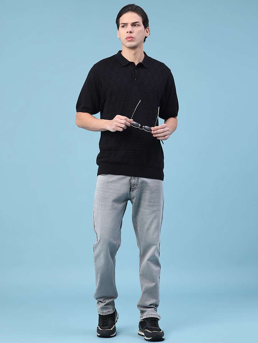 Men Black Cotton Chest Print T-shirt - 22281682 -  Standard Image - 4