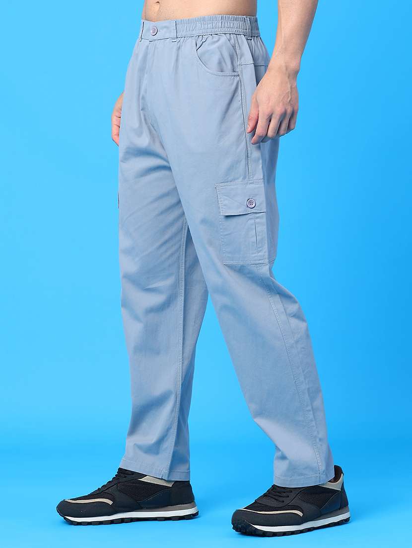 men solid mid rise regular fit cargo - 22281815 -  Standard Image - 1
