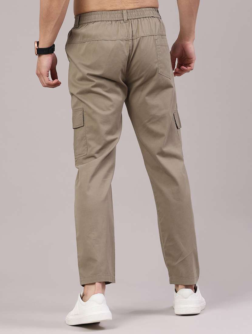 men solid mid rise regular fit cargo  - 22281816 -  Standard Image - 4