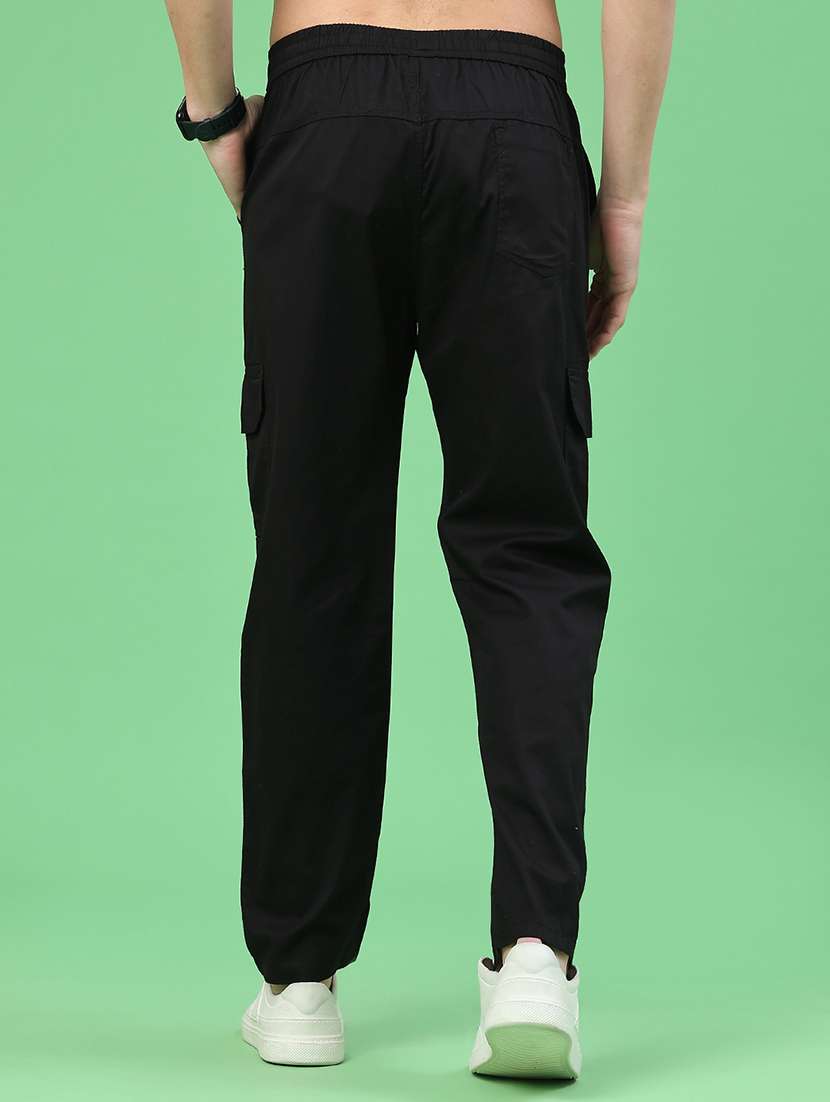 men solid mid rise regular fit cargo  - 22281820 -  Standard Image - 4