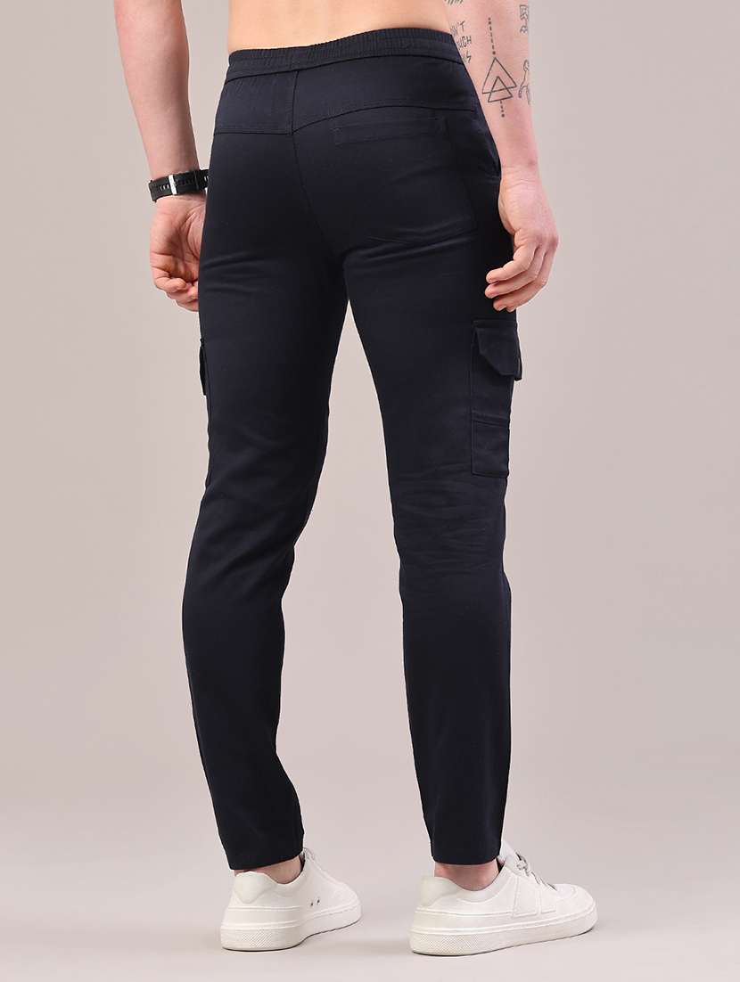 men solid mid rise regular fit cargo  - 22281850 -  Standard Image - 4