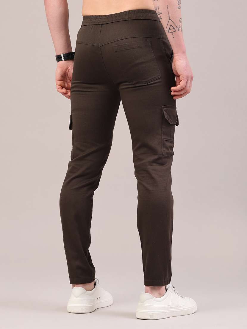 men solid mid rise regular fit cargo  - 22281853 -  Standard Image - 4