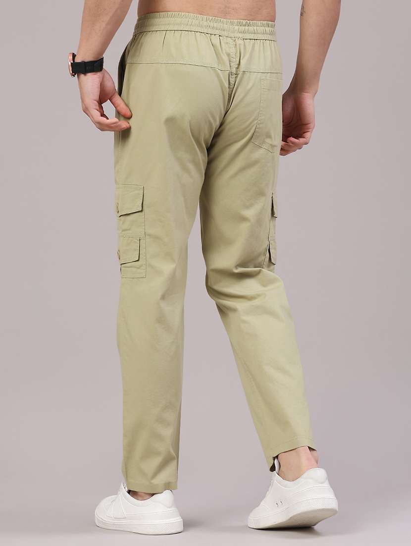 men solid mid rise regular fit cargo  - 22281860 -  Standard Image - 4