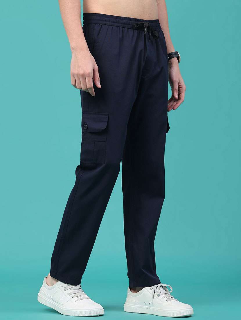 men solid mid rise regular fit cargo  - 22281869 -  Standard Image - 1