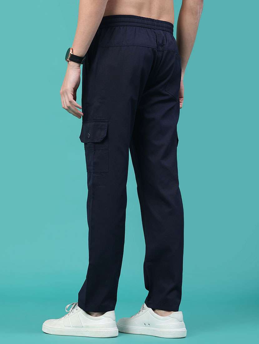men solid mid rise regular fit cargo  - 22281869 -  Standard Image - 4