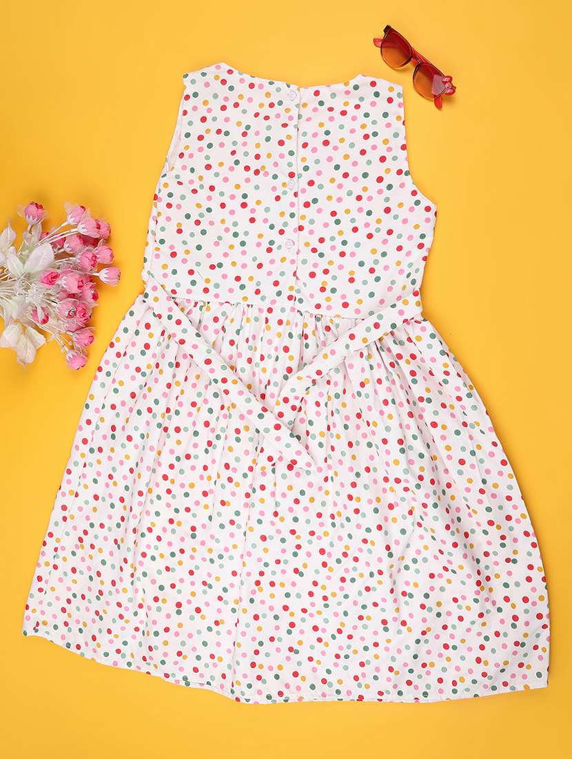 off white cotton fit & flare dress - 22281888 -  Standard Image - 1