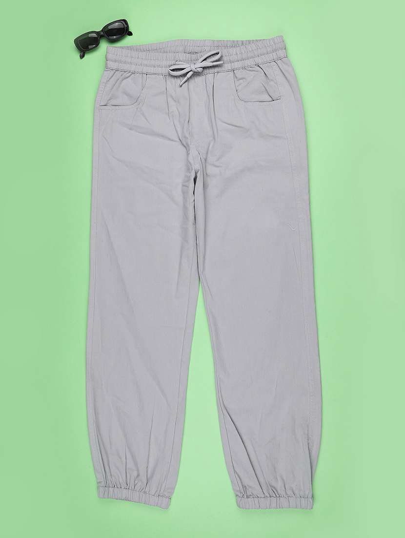 girls solid mid rise jogger - 22281896 -  Standard Image - 1